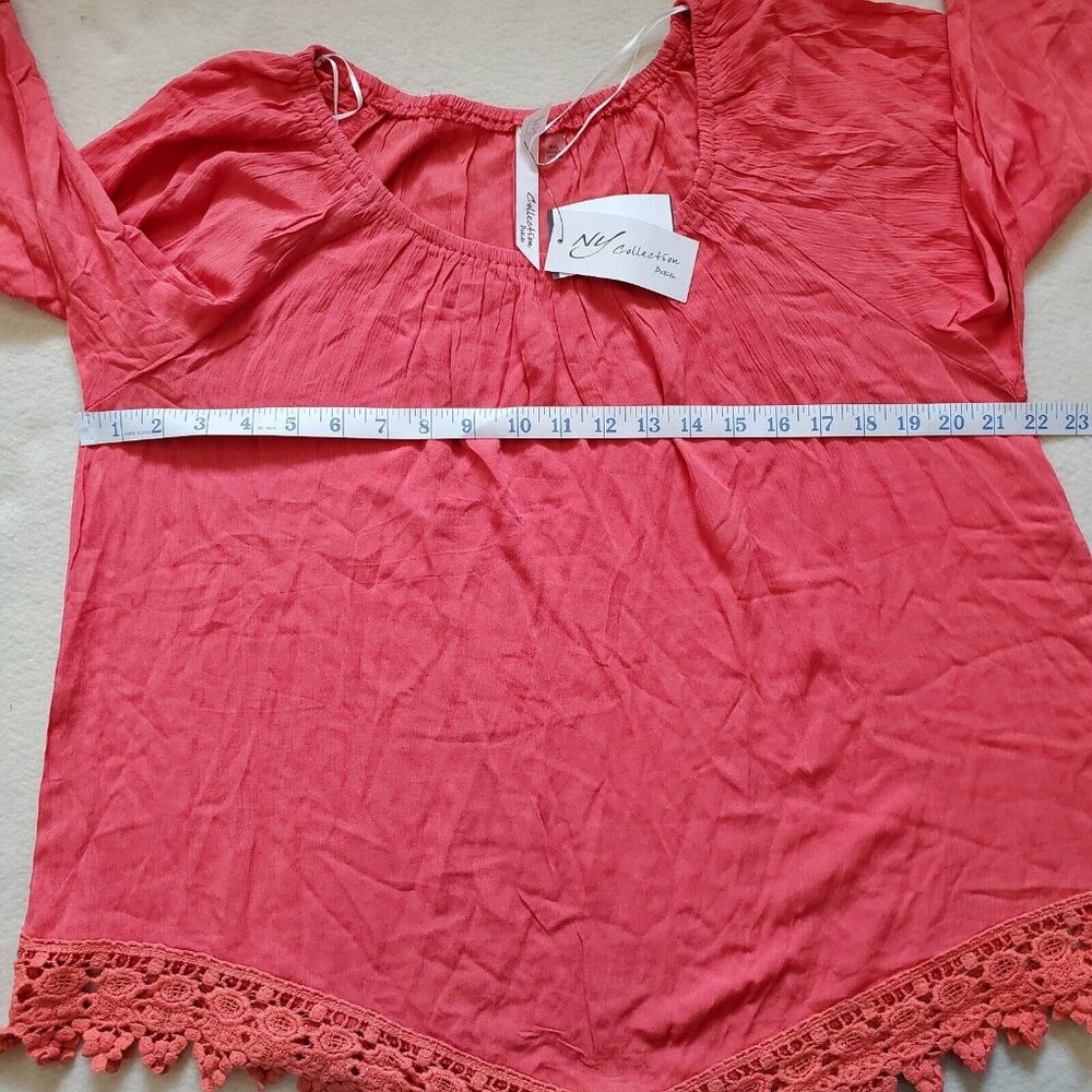 Women's XL NY Collection Rust Tunic Boho Gypsy Festival Hippie Peasant Peasant - Picture 4 of 8